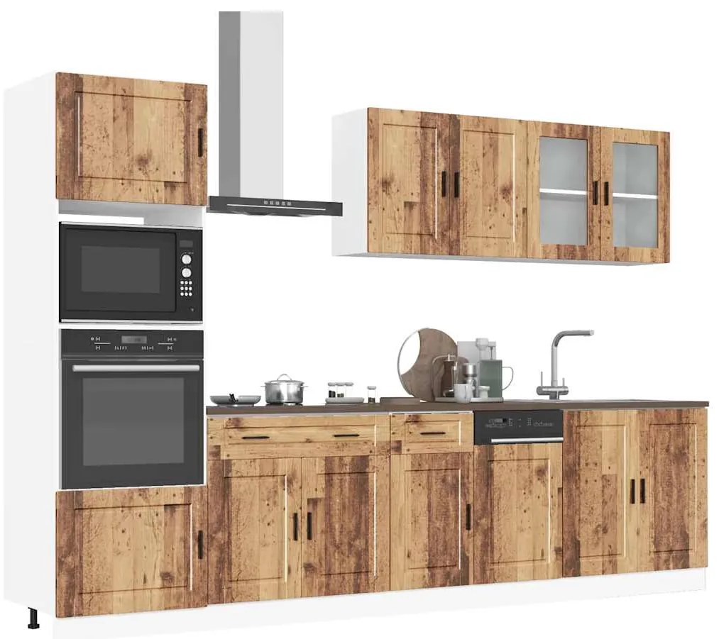 7 peças armário de cozinha conjunto Kalmar madeira velha