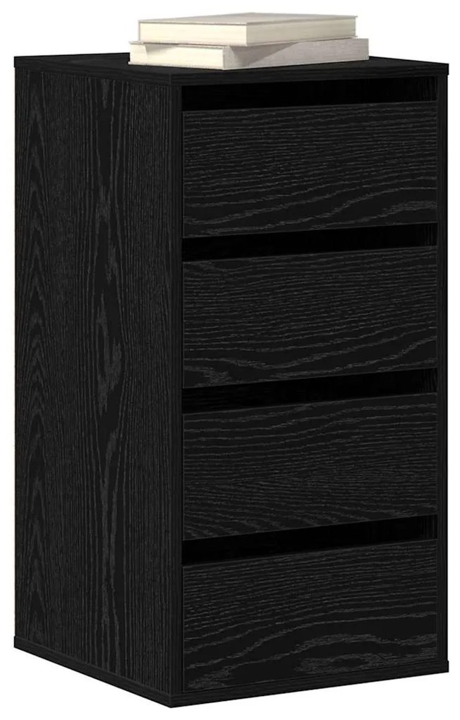 Cômoda de Canto Preto Carvalho 40x41x76 cm Madeira Derivada