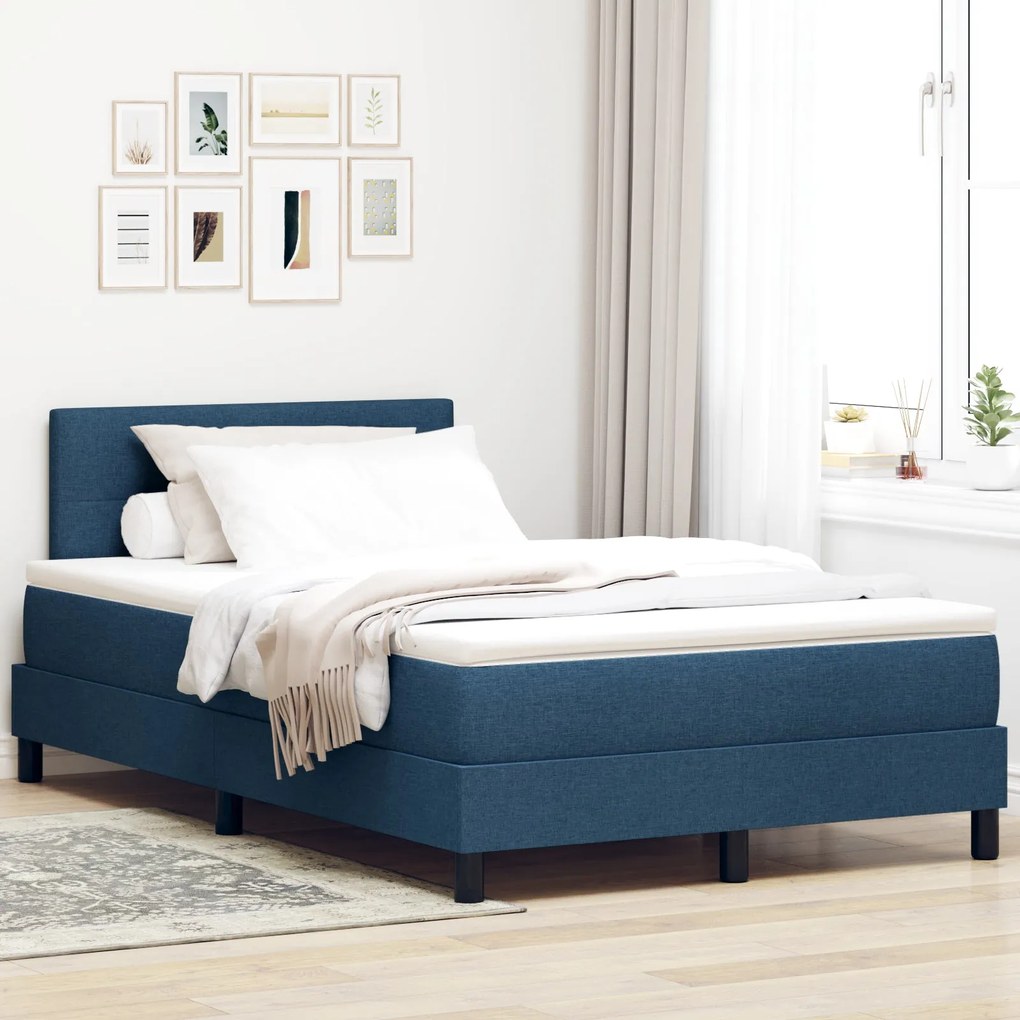 Cama Box com Colchão Azul 120x200 cm Tecido