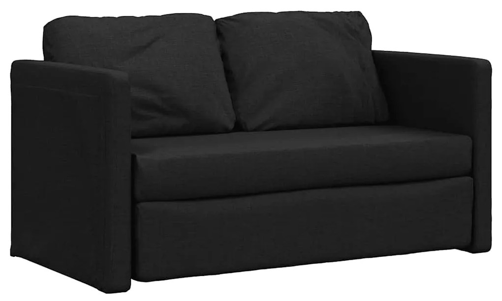Sofá-cama sem pés 112x174x55 cm tecido preto