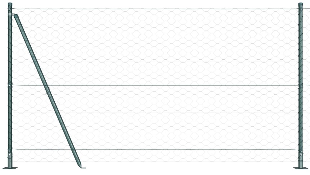 Cerca Hexagonal vidaXL Verde 1,2x50 m Aço