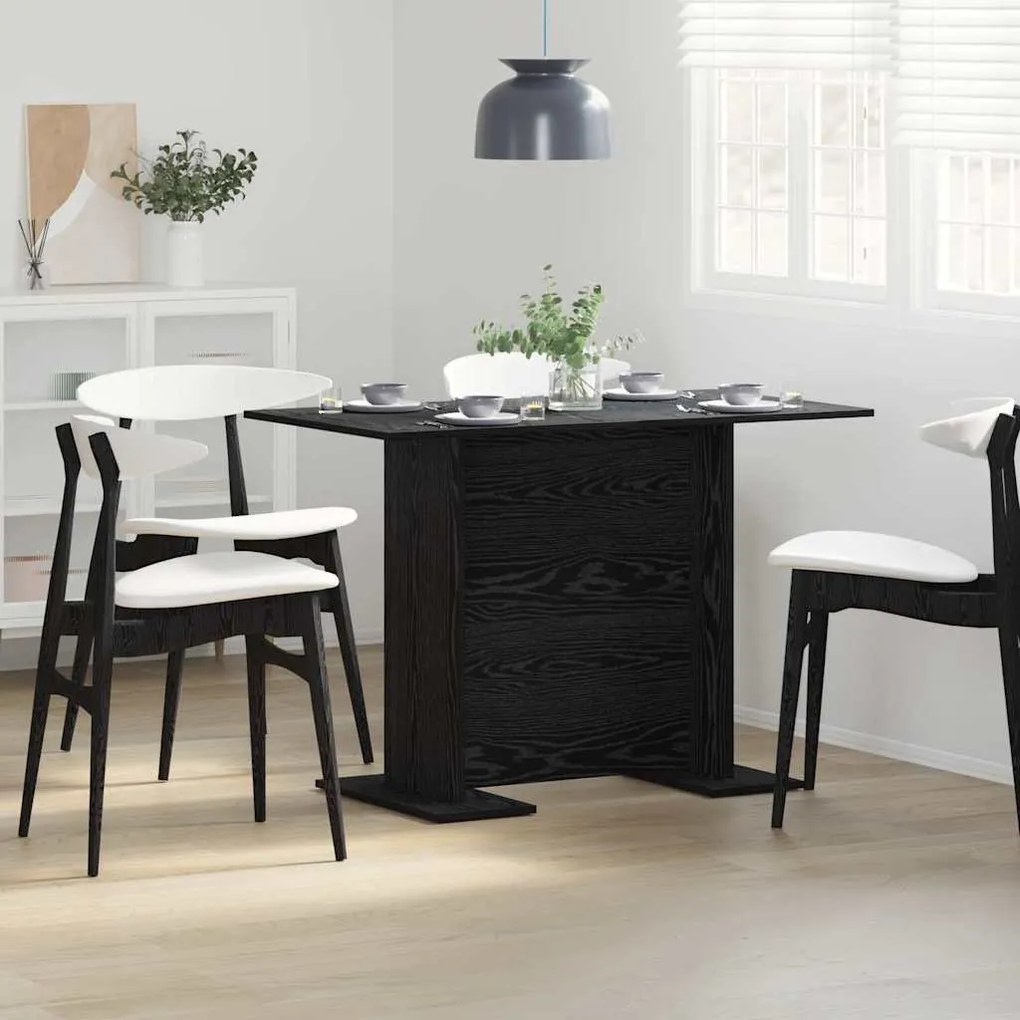 Mesa de Jantar vidaXL Preto Carvalho 110x60x75 cm Madeira Ingenheirada