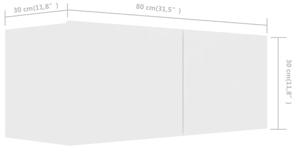 Conjunto de 5 Móveis de Parede de TV Faial M - Branco - Design Moderno