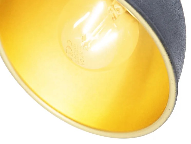 Candeeiro de parede industrial em betão com cobre ajustável - Liko