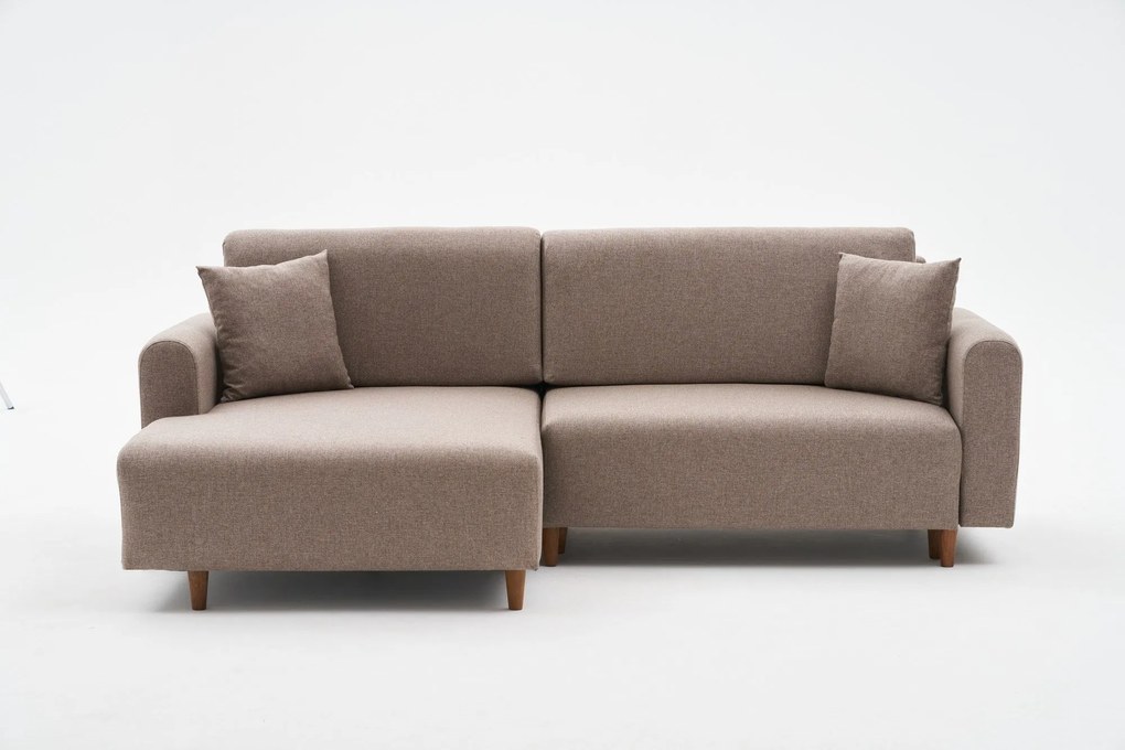 Sofá-Cama de Canto Mane – Castanho – 246 x 85 x 160 cm