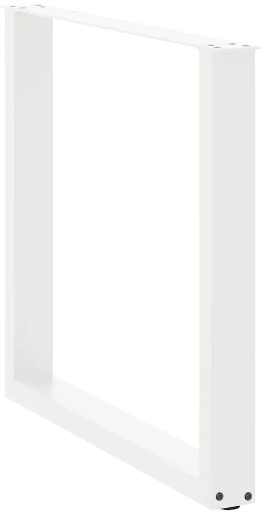 Pés de mesa de jantar em forma de U, 2 peças, branco, 80x (72-73) cm,