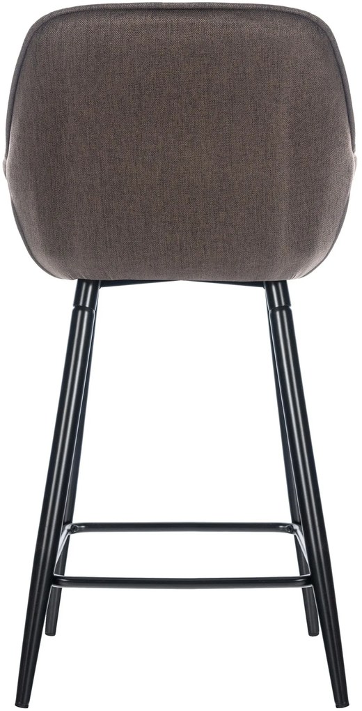 Conjunto de 2 bancos de bar Gibson em tecido e com estrutura preta 54 x 103 x 57,5 cm Castanho