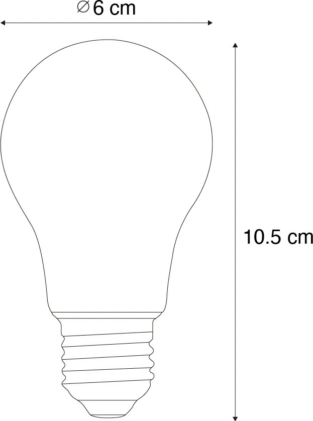 Conjunto de 5 Lâmpadas LED E27 Reguláveis A60 Transparentes 7.2W 1521lm 3000K