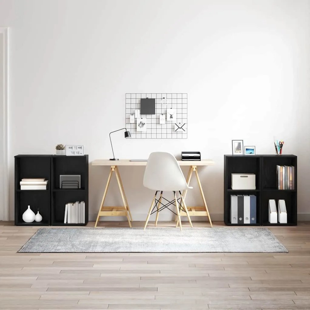 vidaXL Conjunto de móvel de TV 4 pcs Carvalho Preto 37 x 37 x 72 cm