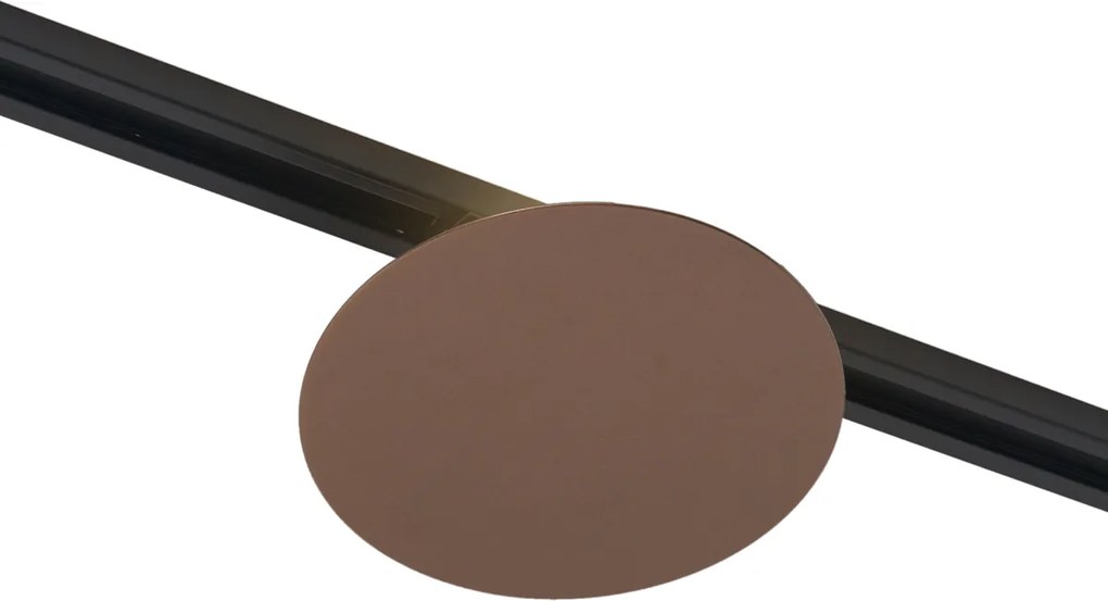 Plafon moderno em bronze para sistema de calha monofásico 2-luzes - Iconic Pulley