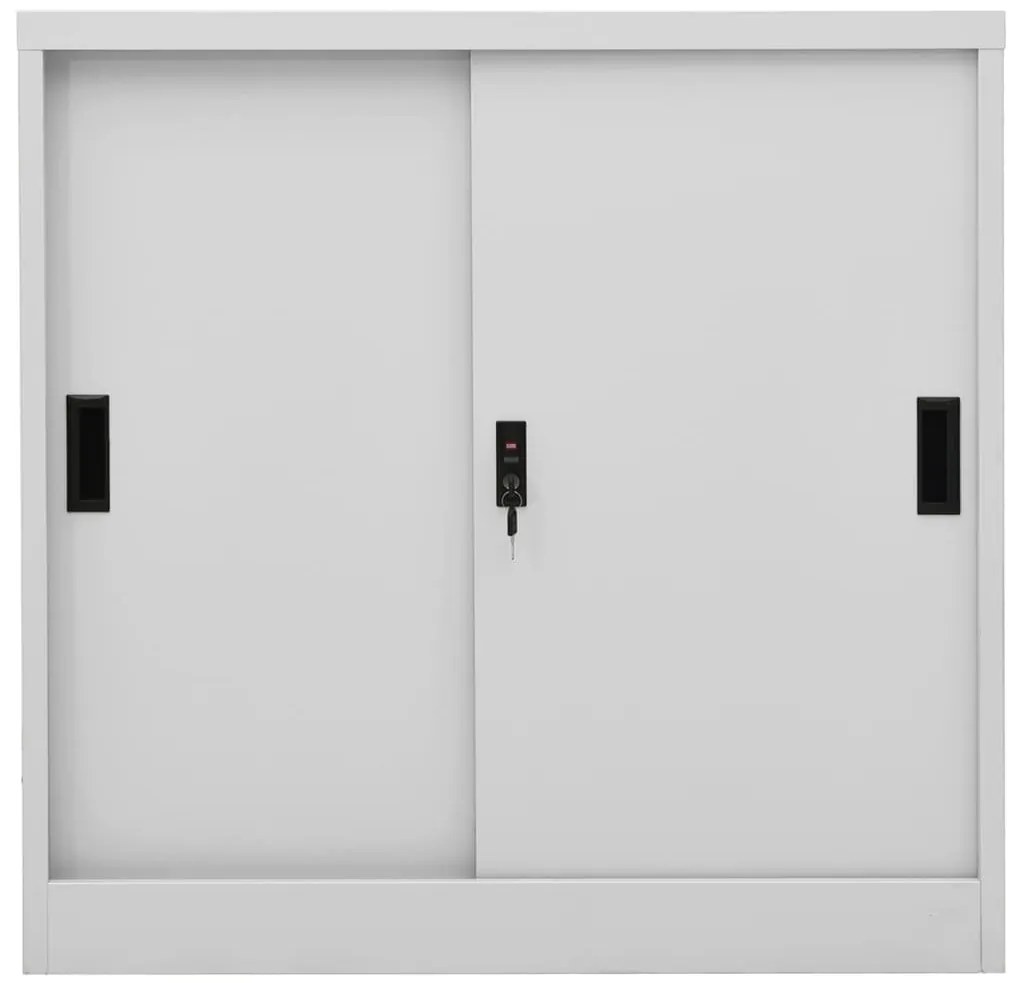 Armário escritório porta deslizante 90x40x90 cm aço cinza-claro