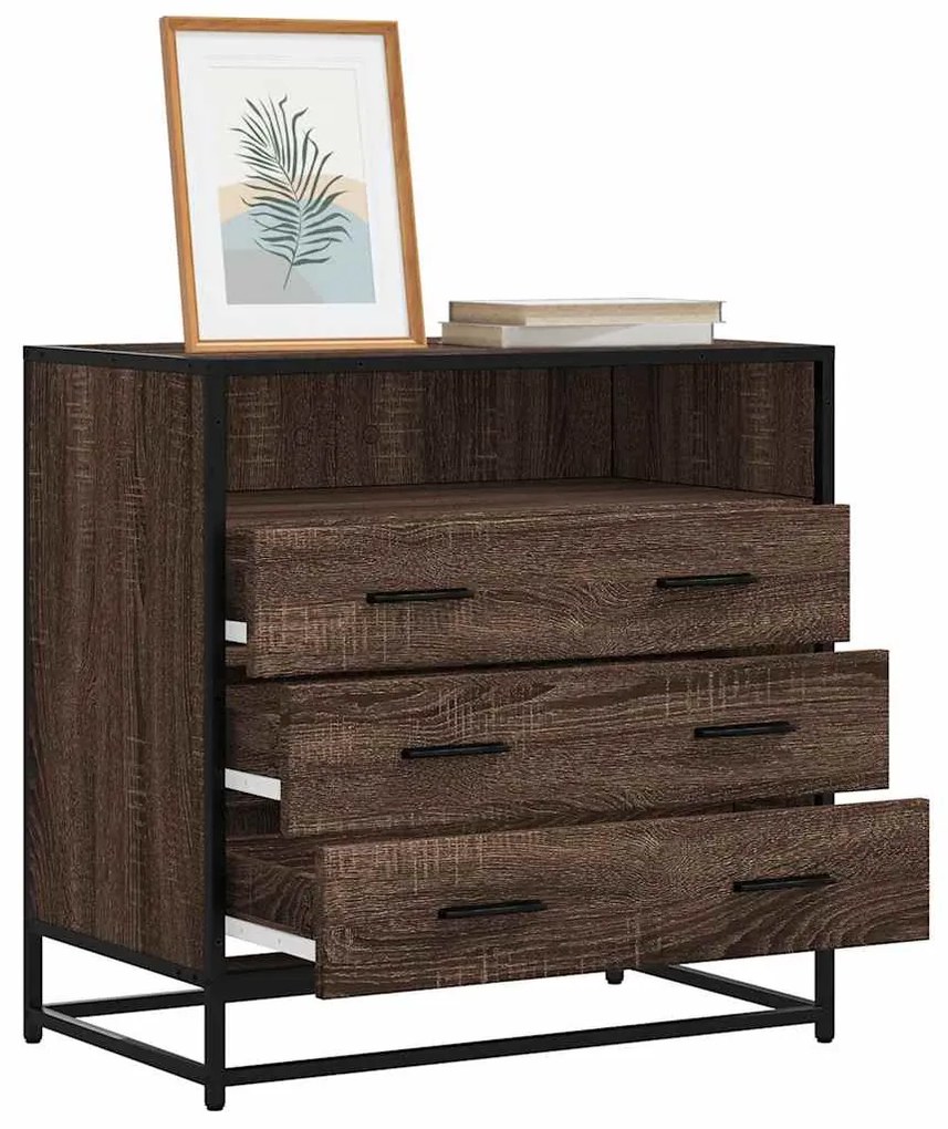Cómoda com 1 Prateleira Aberta e 3 Gavetas - 70x41x70 cm - Derivados M