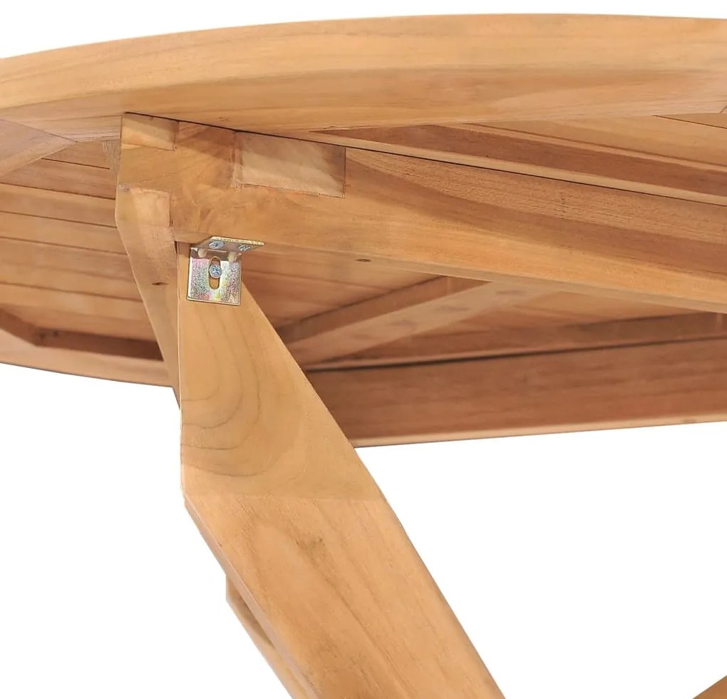 Mesa de jantar para jardim Ø90x75 cm madeira de teca maciça