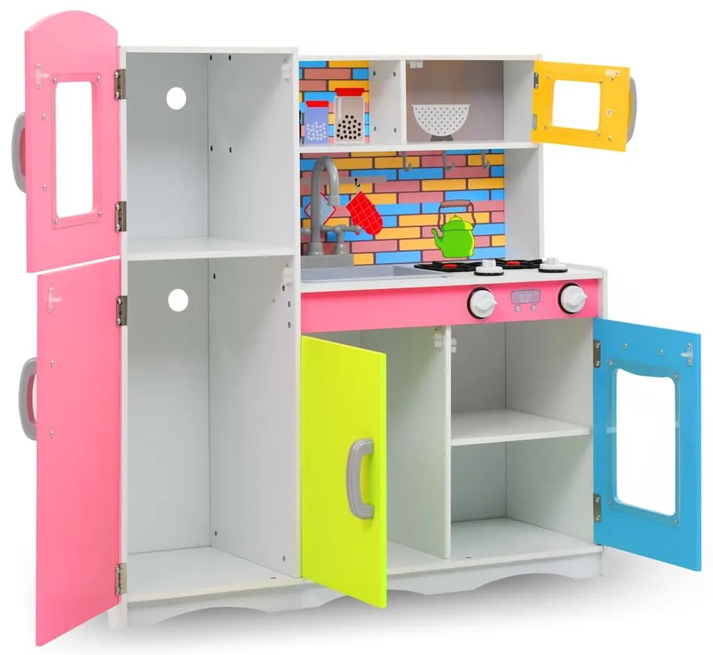 Cozinha de brincar para crianças MDF 80x30x85 cm multicor