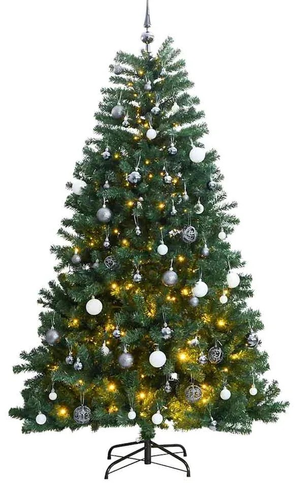 vidaXL Árvore Natal artificial articulada c/ 300 luzes LED+bolas 300cm