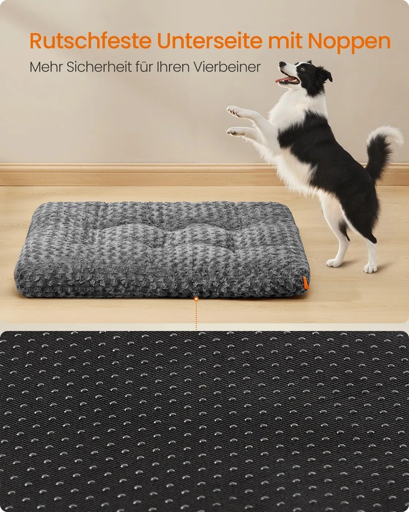 Cama para cães XL 110 x 73 cm com estofamento macio cinza ardósia