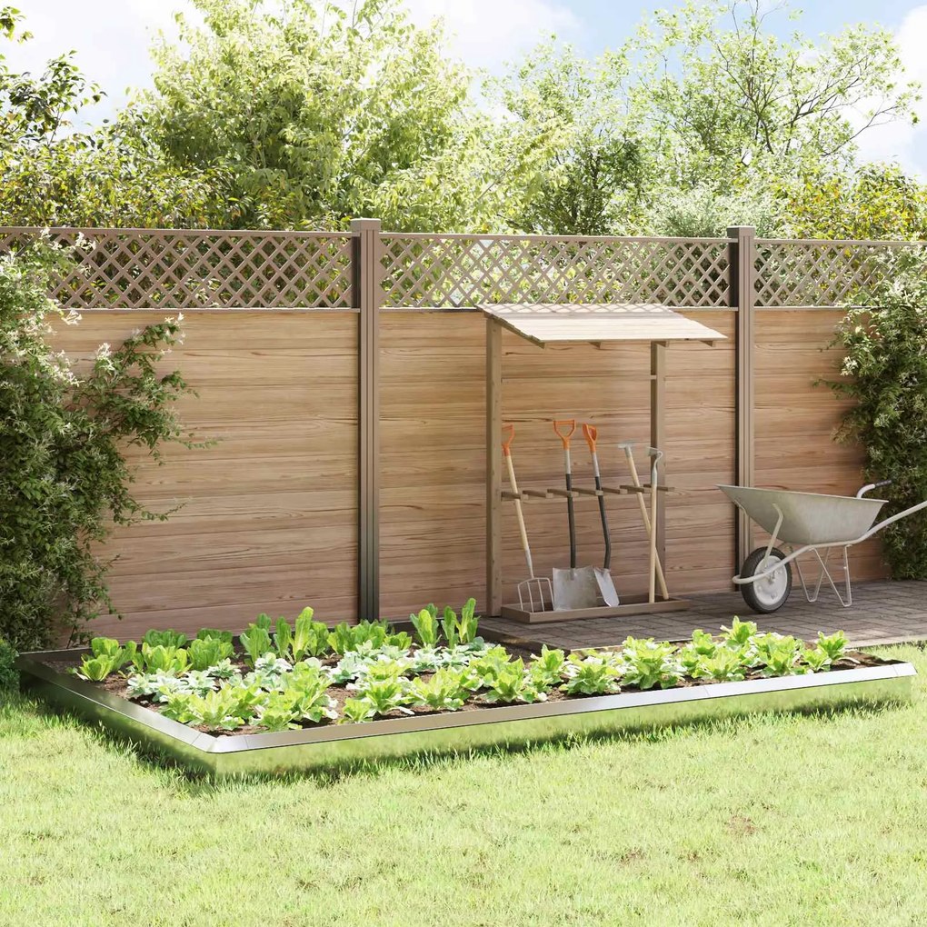 vidaXL Cercas de caracol 16 pcs Prateado Aço Galvanizado