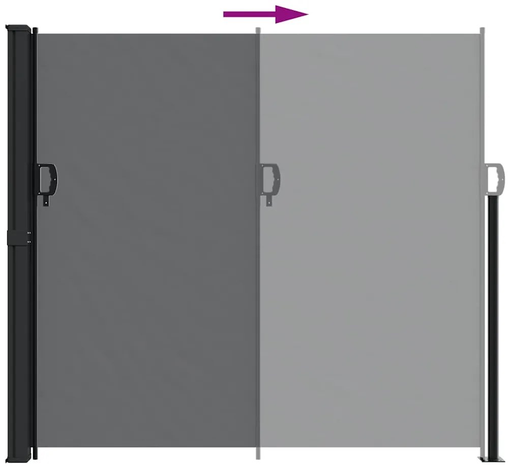 Toldo lateral retrátil 180x600 cm preto