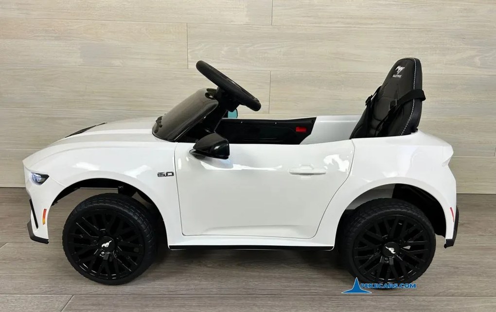 Carro elétrico para crianças Ford Mustang 12V, Rodas borracha Branco