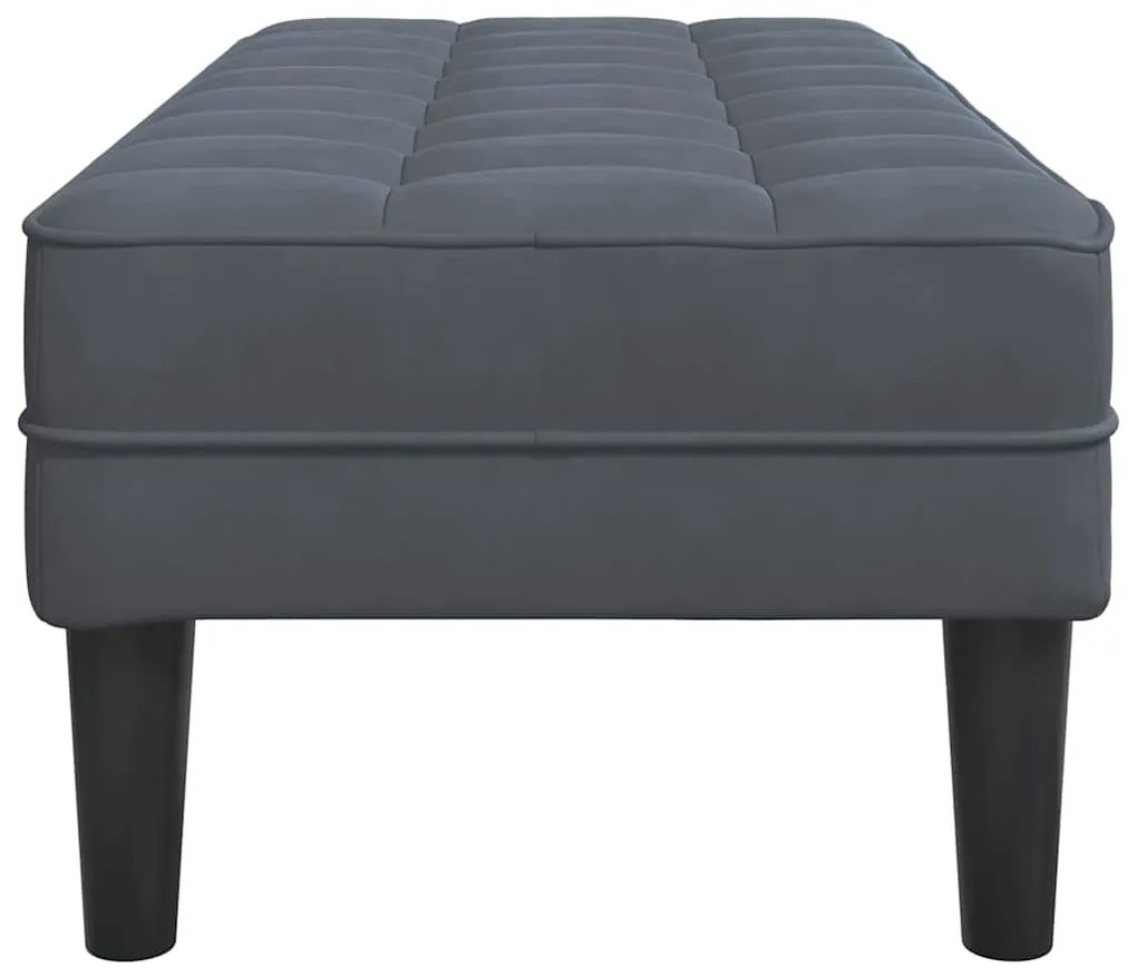 Banco Cinza Escuro 113 cm Veludo