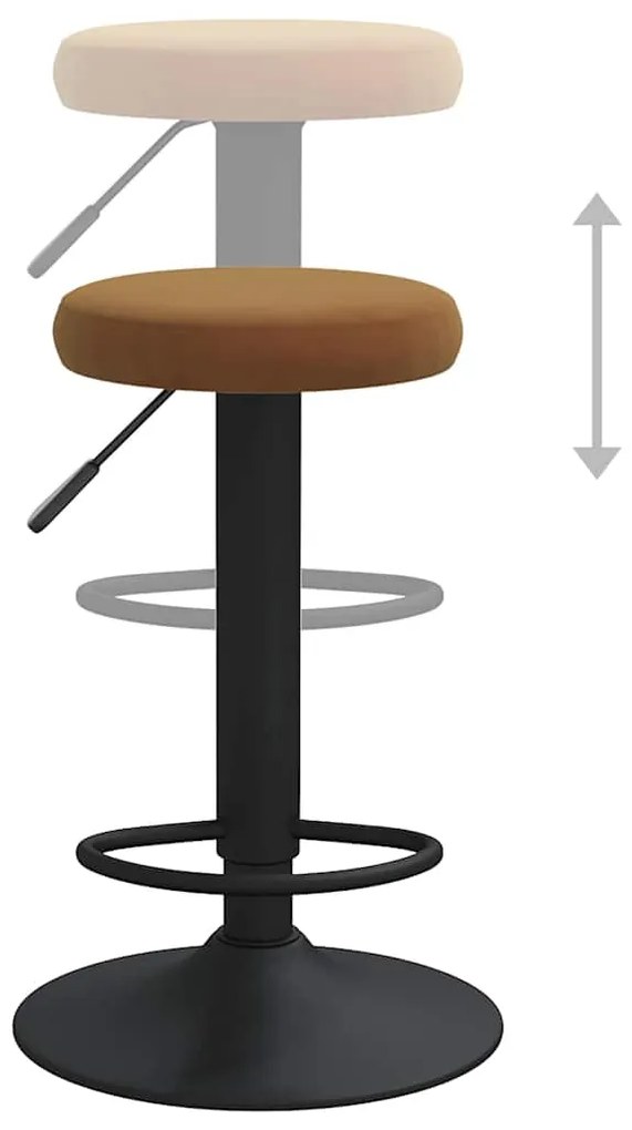 Bancos de bar 2 pcs veludo castanho
