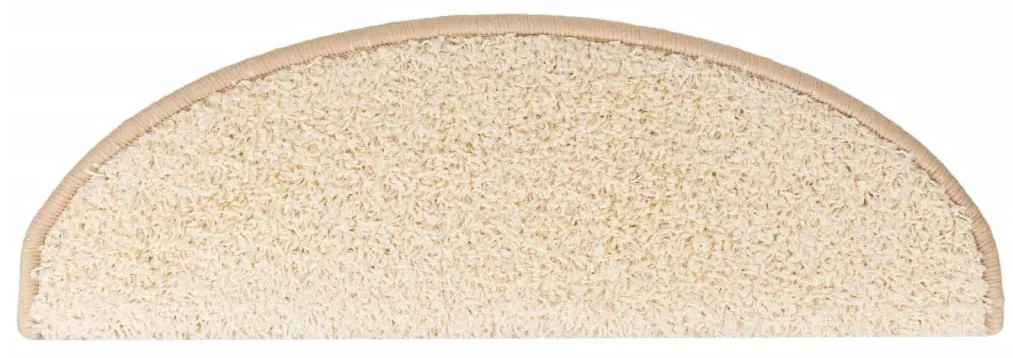 Tapetes de escada 15 pcs 65x21x4 cm creme