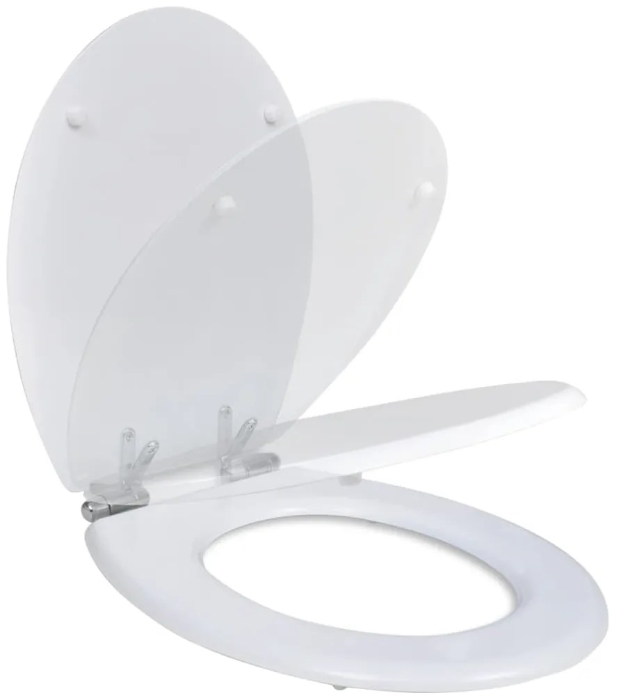 Assento de sanita com tampa de fecho suave MDF branco