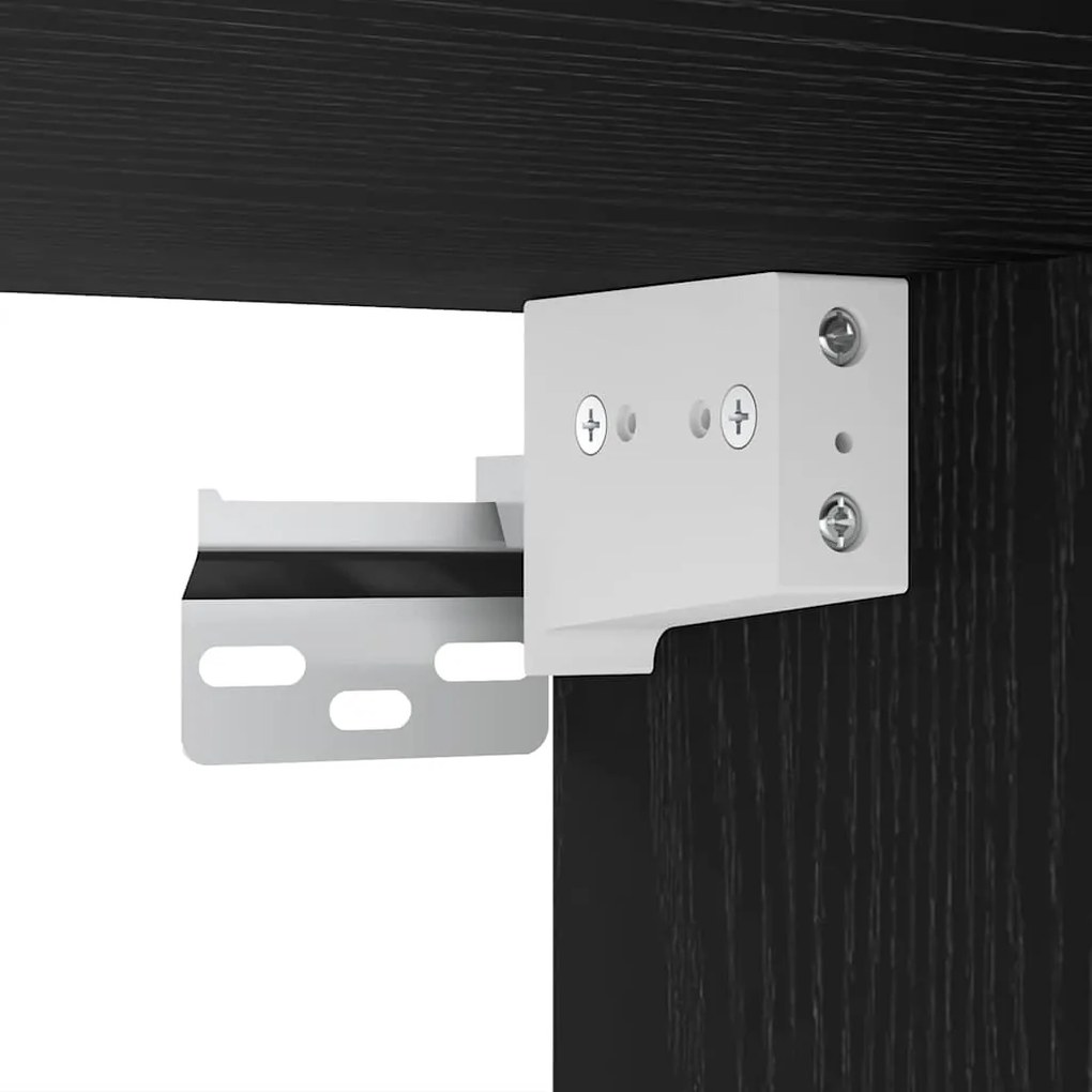 Conjunto de móvel de TV 5 pcs Carvalho Preto Madeira processada