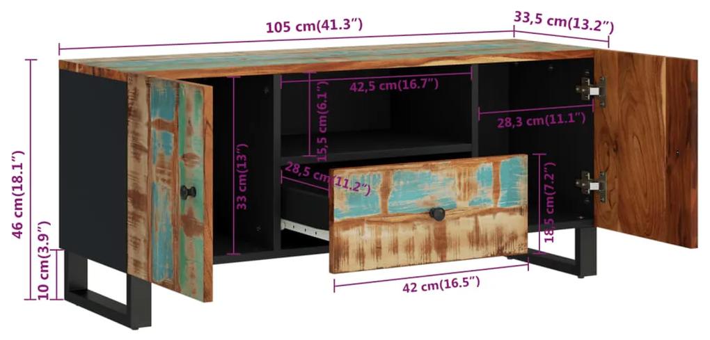 Móvel de TV 105x33,5x46 cm madeira recuperada/derivados madeira