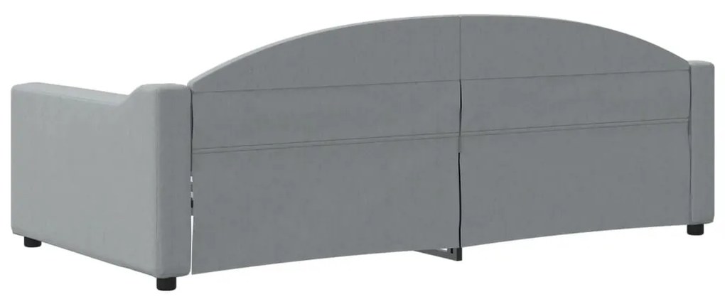 Sofá-cama 90x190 cm tecido cinzento-claro