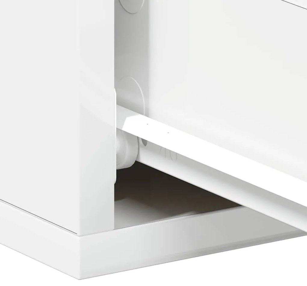 Mesa de cabeceira suspensa derivados madeira branco brilhante