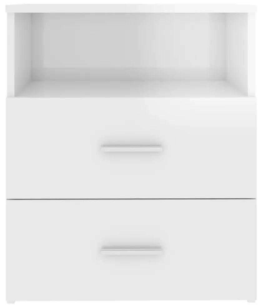 Mesas de cabeceira 2 pcs 50x32x60 cm branco brilhante
