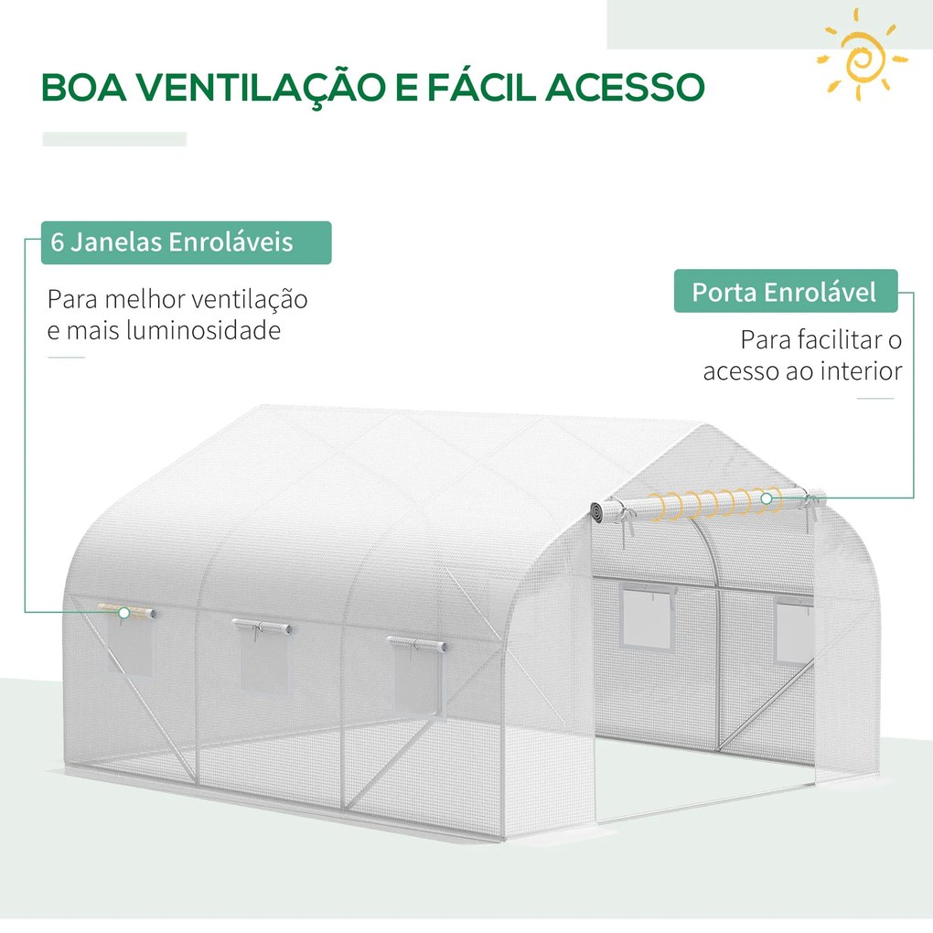 Outsunny Cobertura de Estufa de Túnel 3,5x3x2m Cobertura de Substituiç