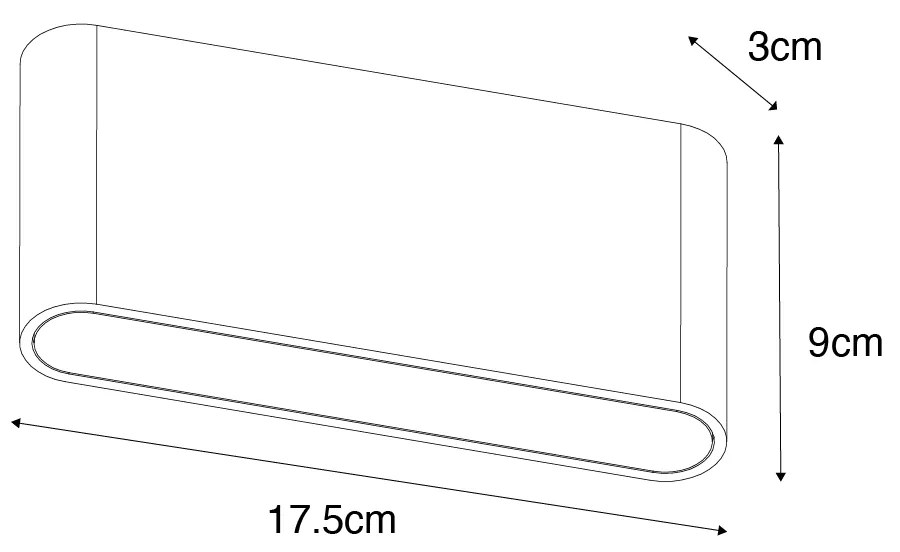 Candeeiro de parede exterior moderno castanho enferrujado 17,5 cm com LED IP65 - Batt Moderno