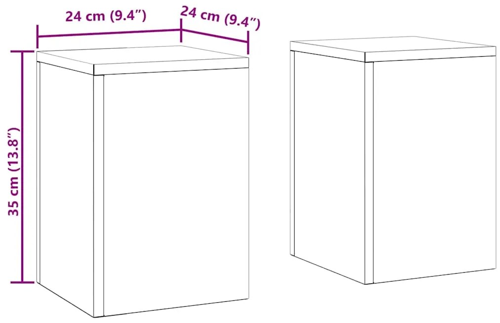Suportes para Plantas Externas Pilar 2 pcs Branco 24x24x35 cm Aço