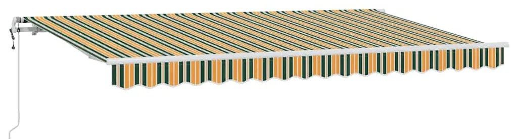 Toldo Retrátil Verde e Amarelo e Branco