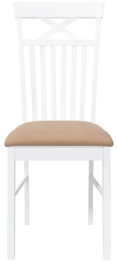 Cadeiras de jantar com almofadões 2 pcs madeira maciça branco
