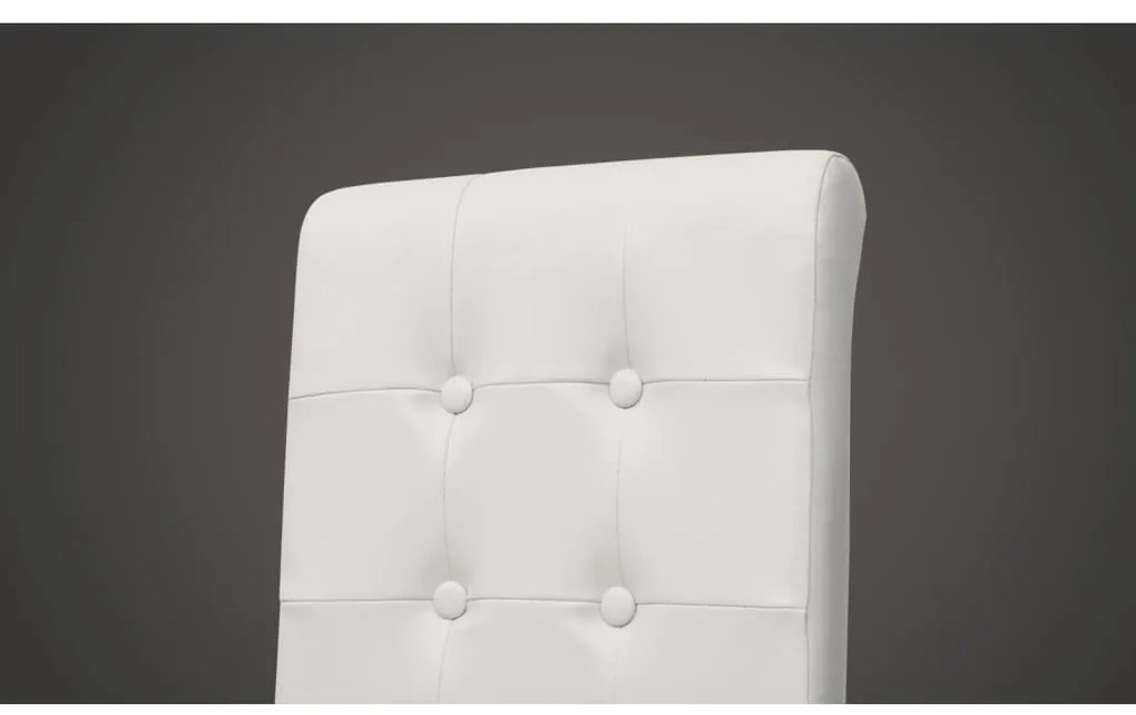 Cadeiras de jantar 4 pcs couro artificial branco