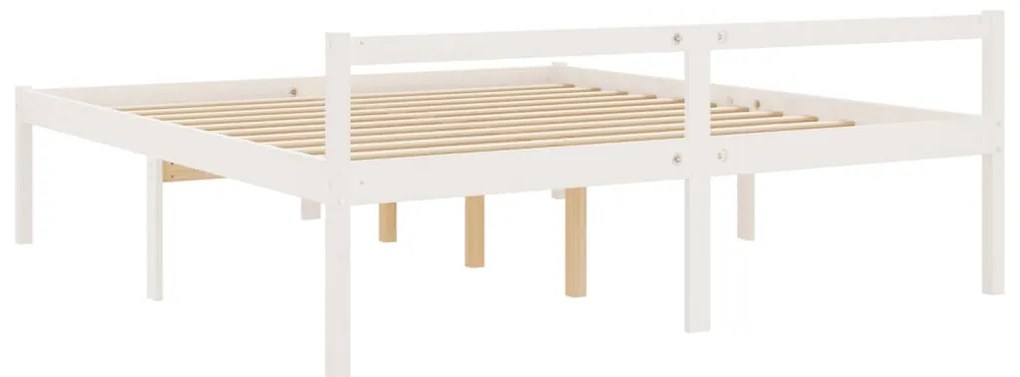 Cama para idosos super king size 180x200 cm pinho maciço branco