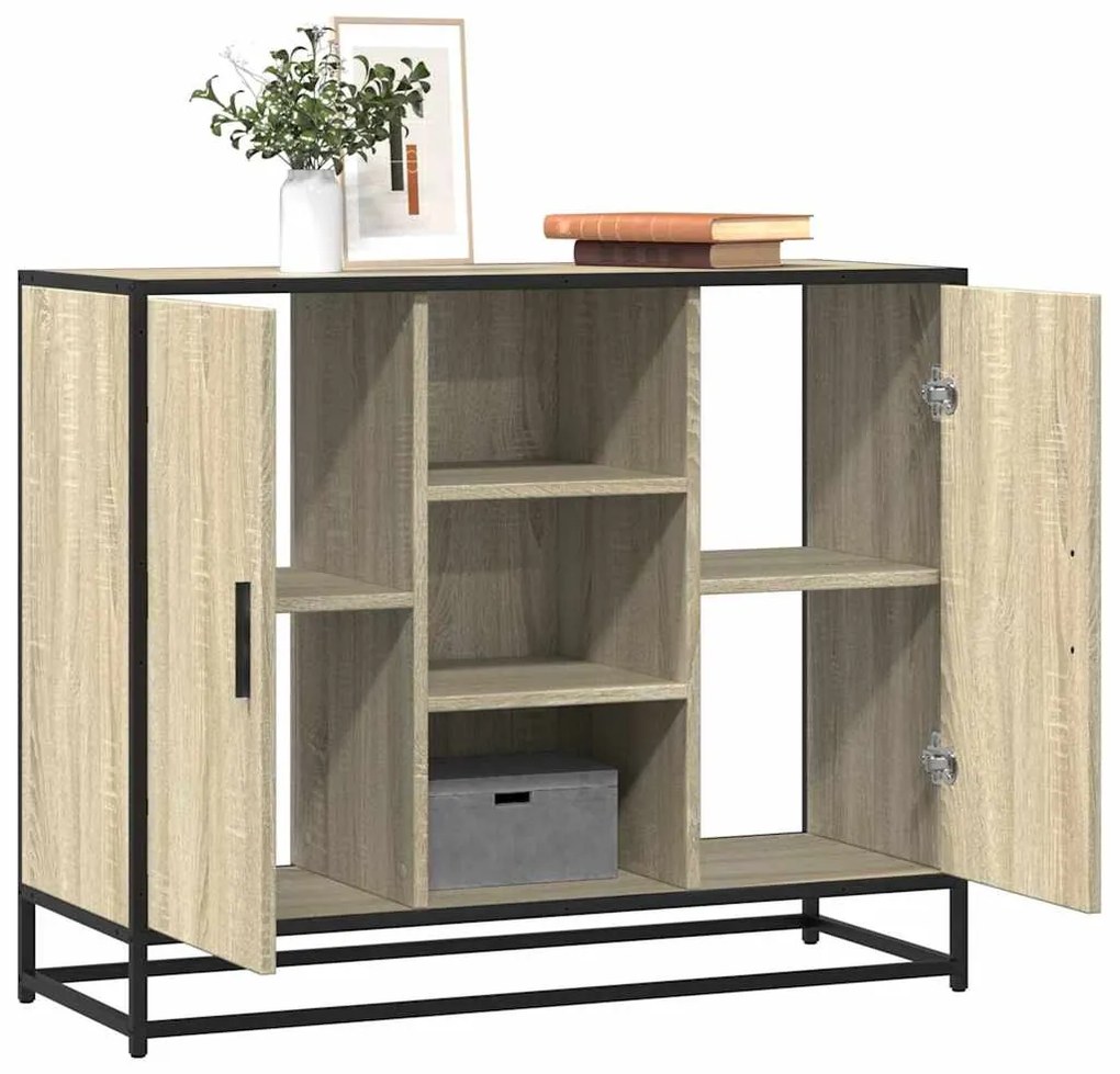 vidaXL Aparador 92x35x76 cm derivados de madeira carvalho sonoma