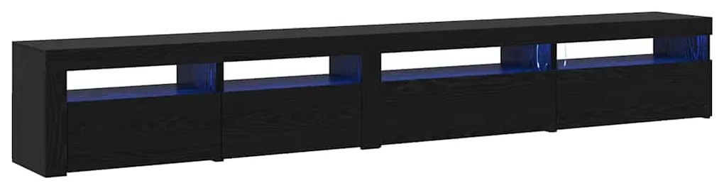 Conjunto de Cabinet de TV vidaXL 3 Peças com Luzes LED Carvalho Preto