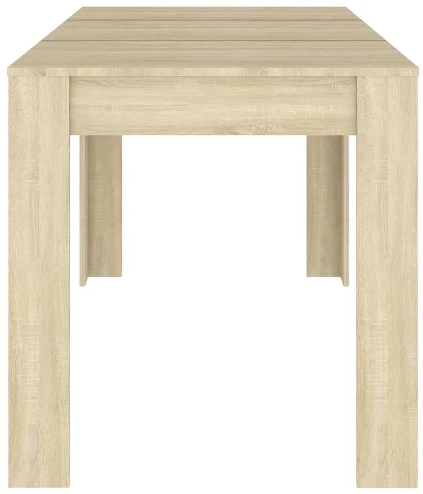 Mesa de jantar 140x74,5x76 cm contraplacado cor carvalho sonoma