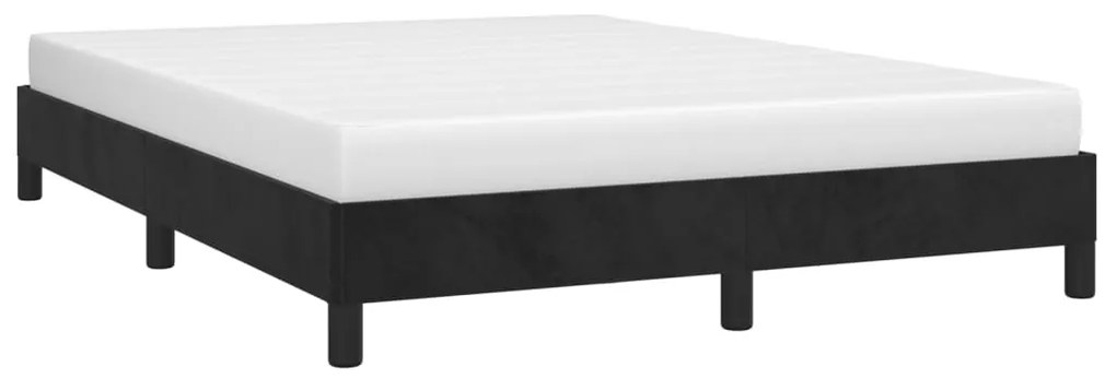 Estrutura de cama sem colchão 140x190 cm veludo preto