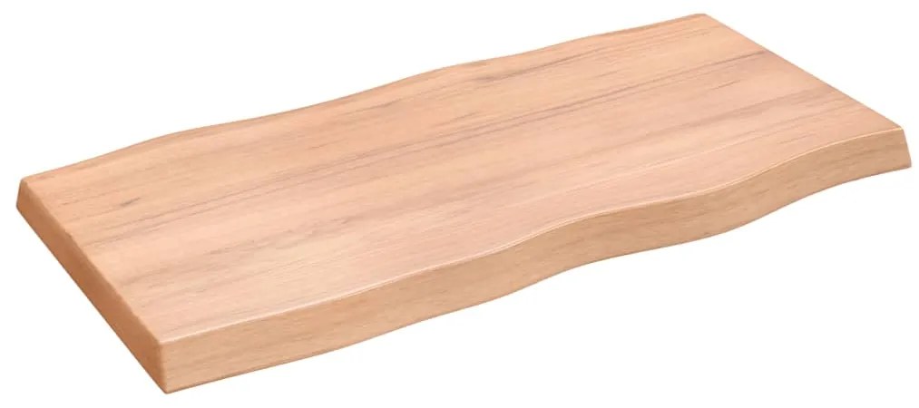 Tampo de mesa com bordas vivas carvalho tratado castanho-claro
