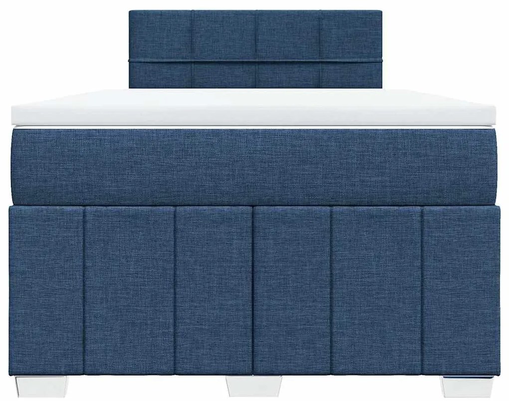 Cama com molas/colchão 120x200 cm tecido azul
