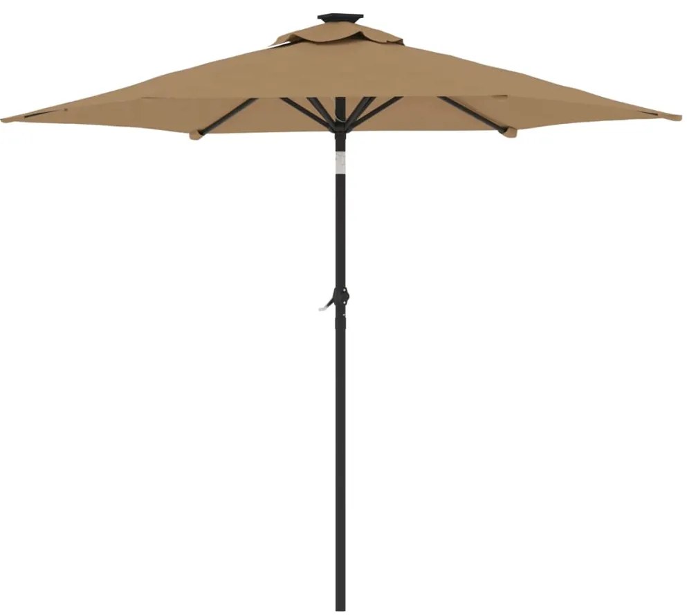 Guarda-sol de jardim com poste de aço 225x225x212 cm