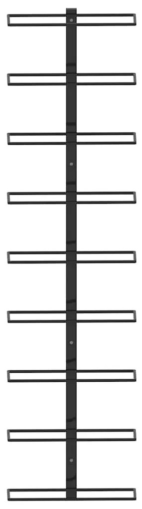 Garrafeira de parede para 9 garrafas ferro preto