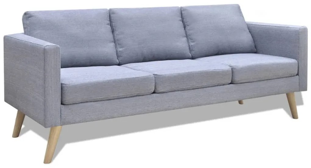 Conjunto de sofás de 2 lugares e 3 lugares tecido cinza claro