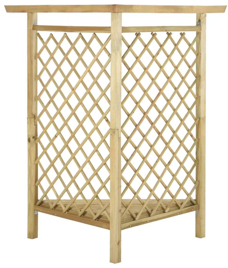 Pérgola de canto com banco 166x81x174 cm pinho impregnado