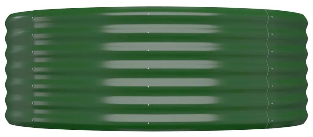 Canteiro elevado jardim 249x100x36 cm aço revestido a pó verde